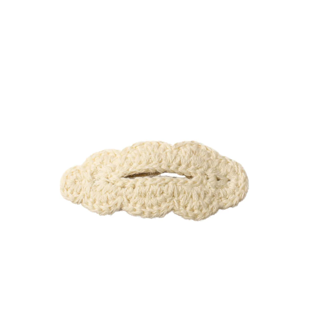Cherie Crochet Scalloped Snap Clip Ivory
