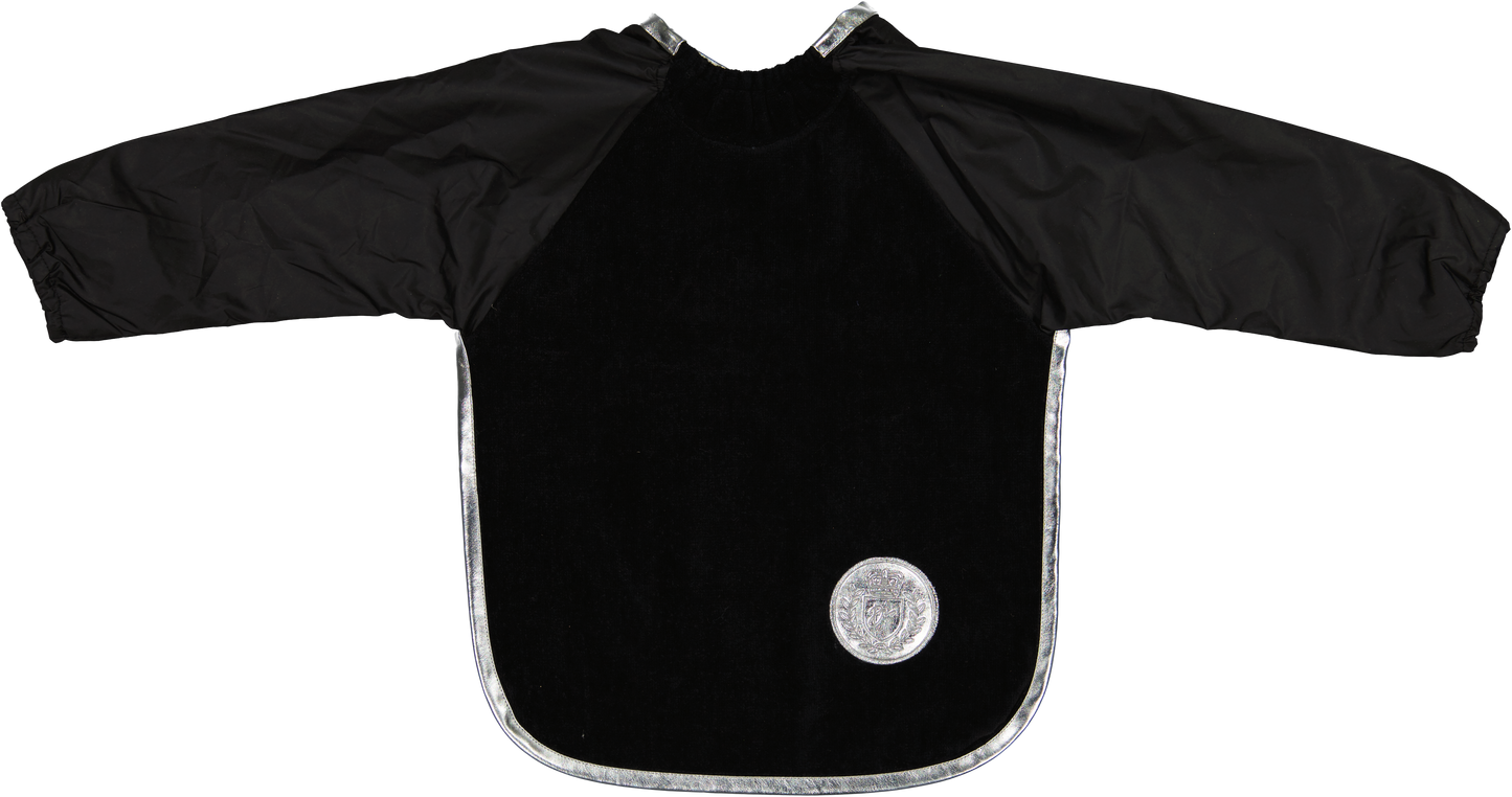 ArGail Black with Silver Metallic Emblem Bib With Sleeves