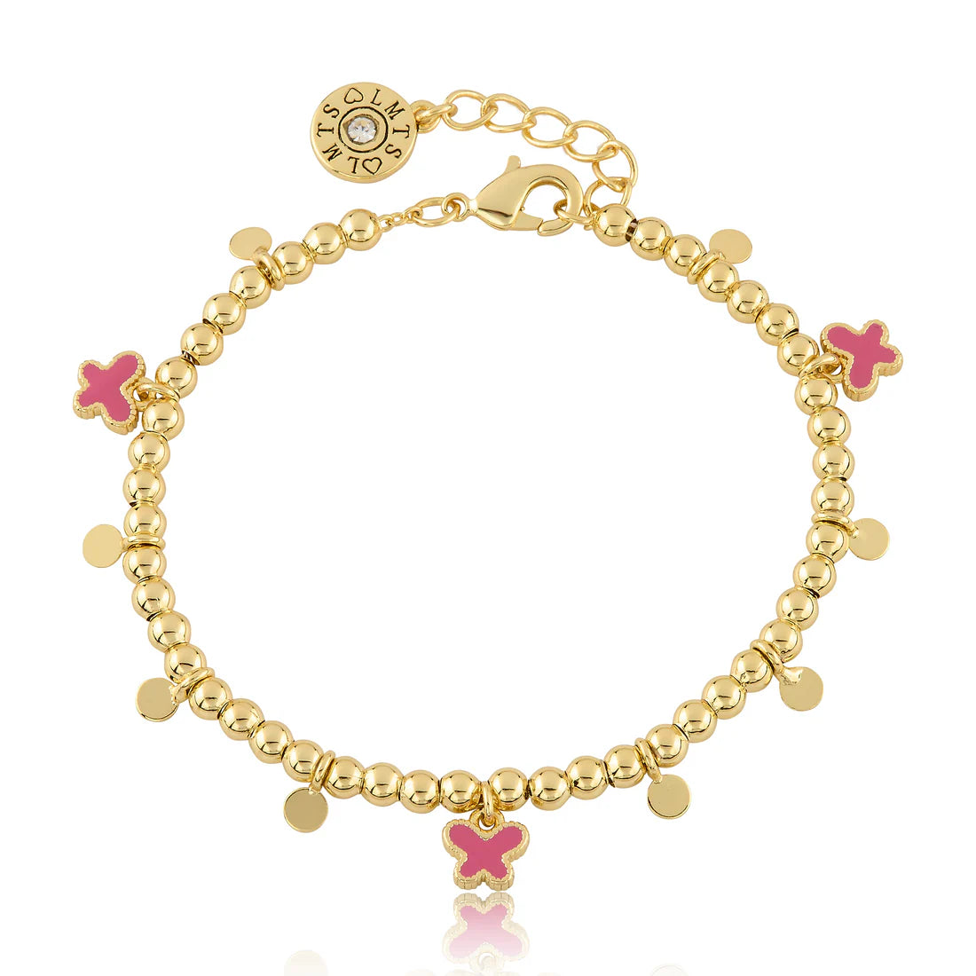 Bead & Disc Dangles Butterflies Bracelet