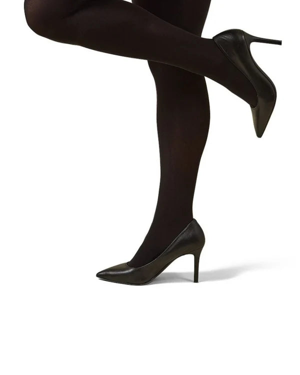 Memoi Microfiber Opaque Plus Size Curvy Control Top Tights
