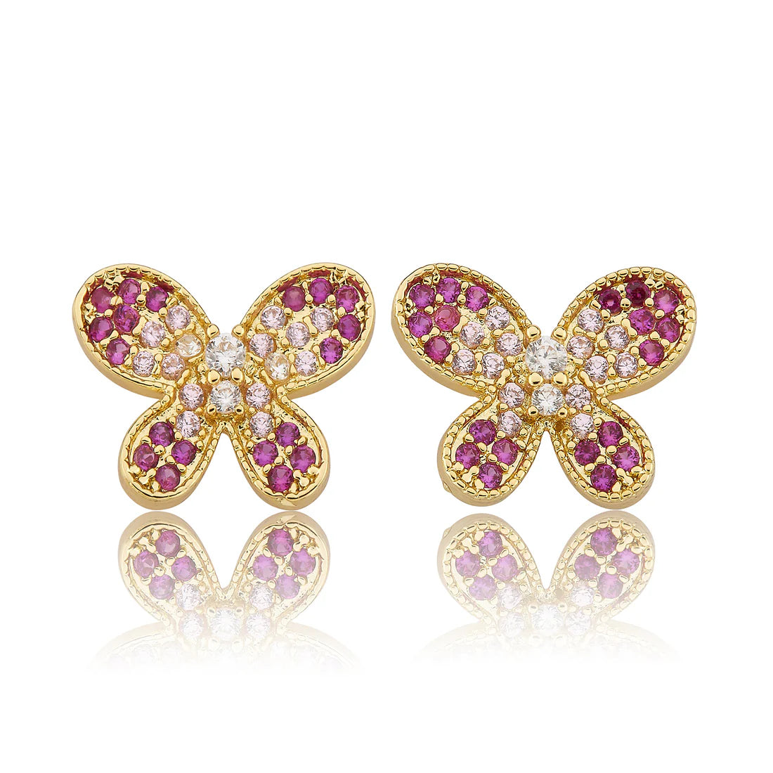 Pave Butterfly Stud Earring