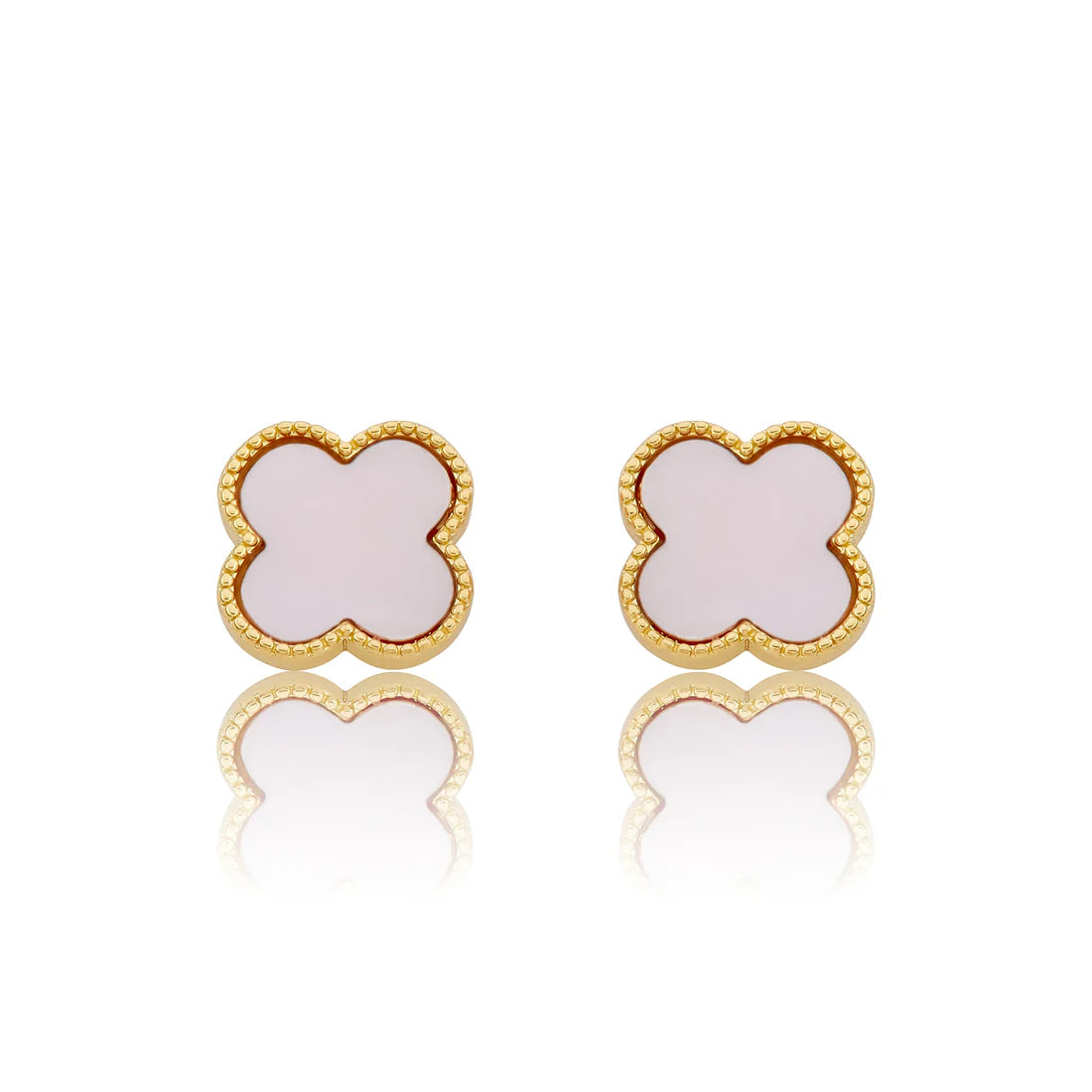 Mother Of Pearl Clover Stud Earring