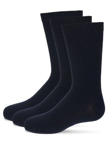MeMoi Boys' 3 Pair Pack Thin Ribbed Cotton Blend Crew Socks mk-565