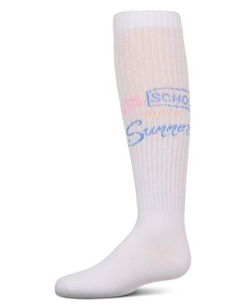MeMoi Girls Soft Stretch Cotton Ribbed "More Summer" Knee Socks