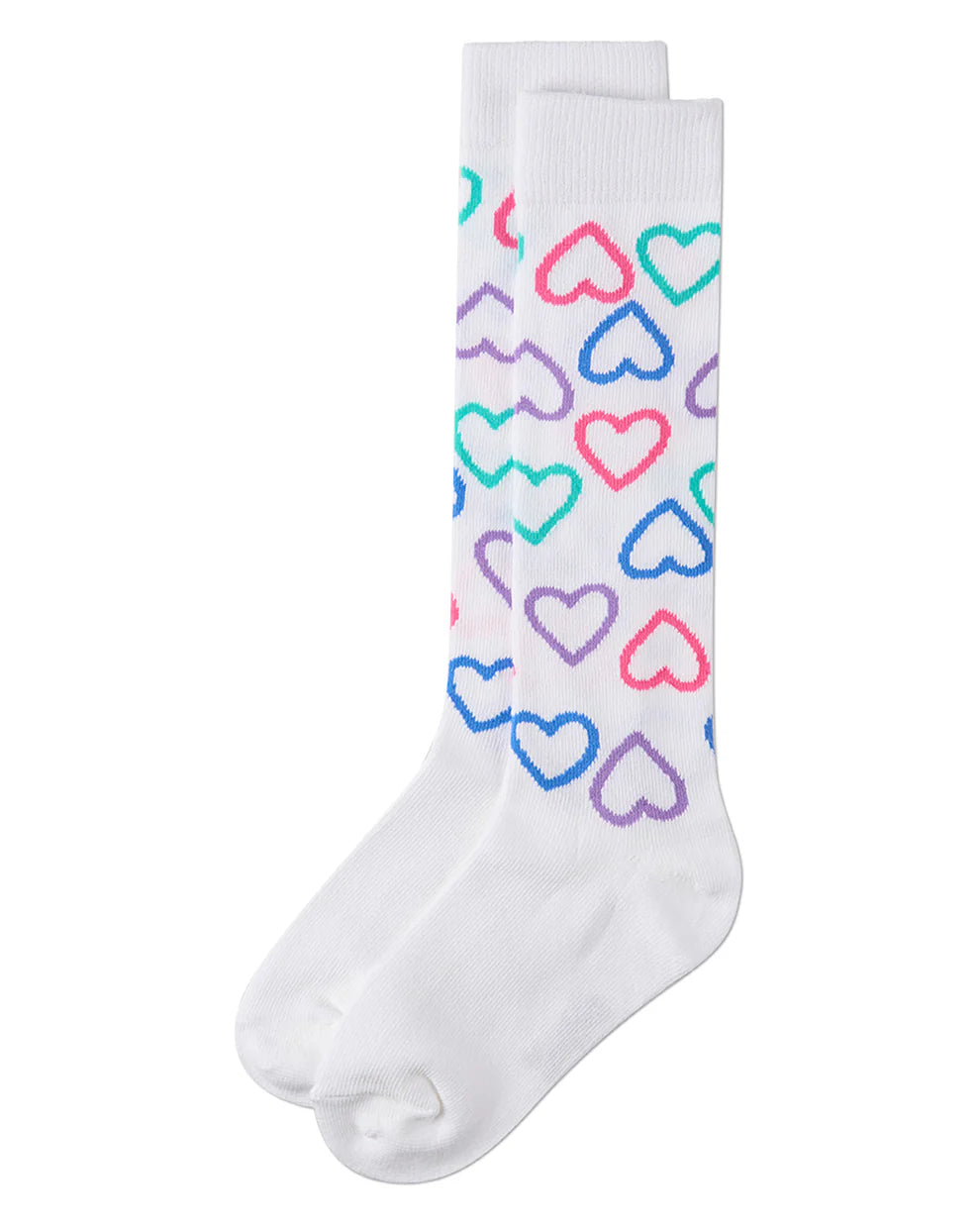 Memoi All Over Heart Knee High Sock MKF-7246