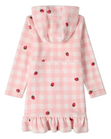 Pre Order! Strawberry Gingham Kids Full Zip Terry Robe