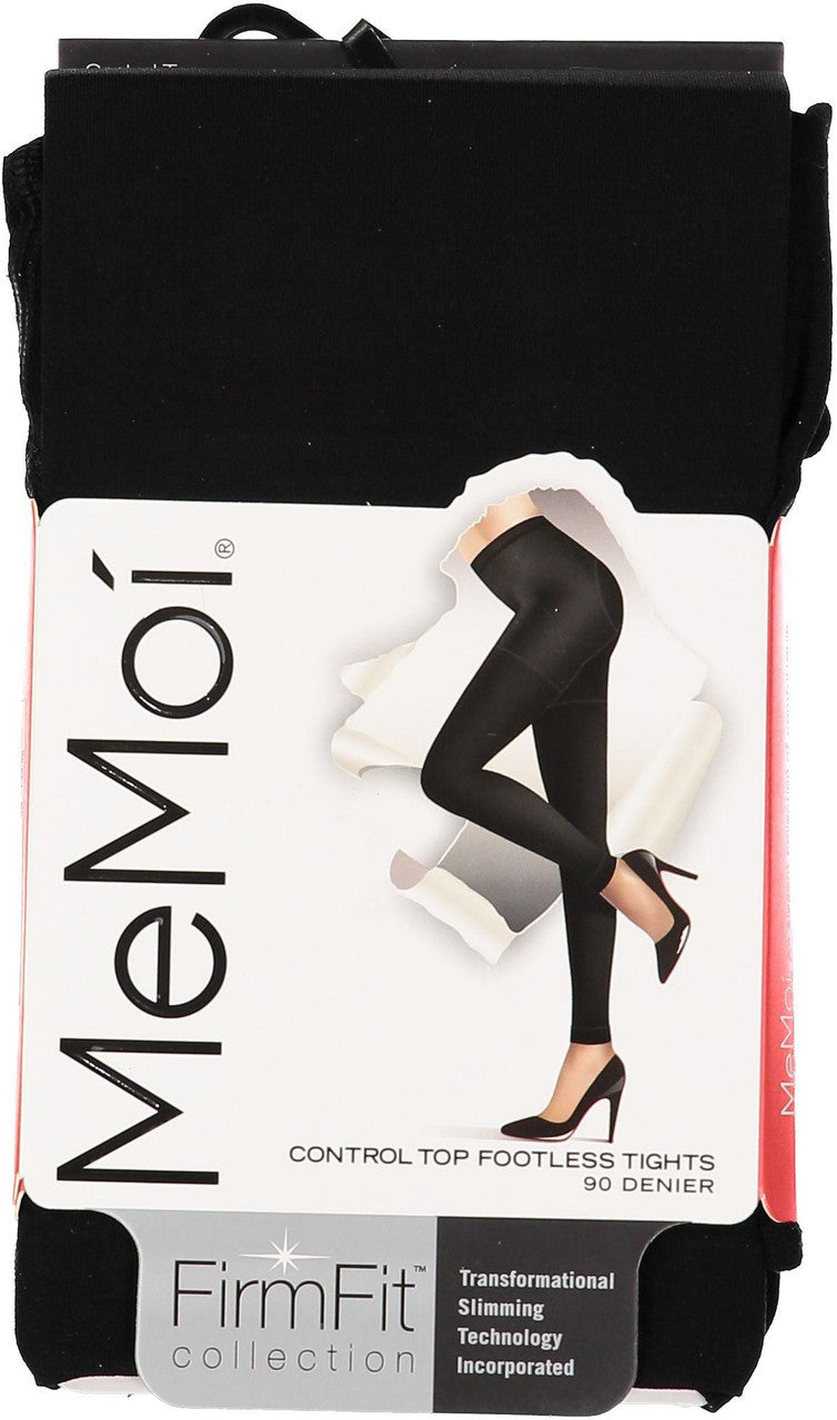 MeMoi Women's 90 Denier Control Top Footless Tights