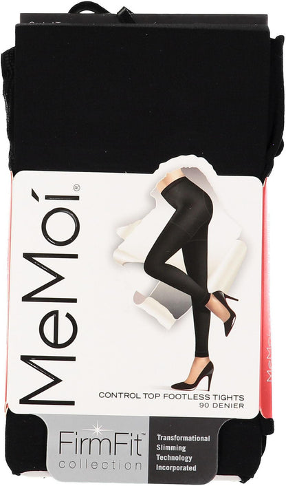 MeMoi Women's 90 Denier Control Top Footless Tights