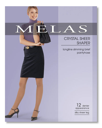 Melas Women's 12 Denier Crystal Sheer Longline Shaper Pantyhose as-611