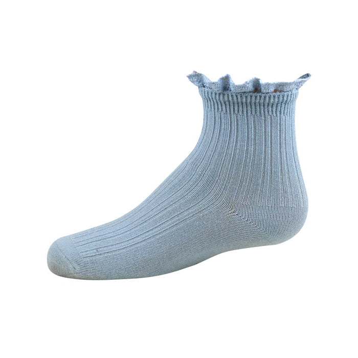 Zubii Lace Trim Textured Ankle Sock 1026