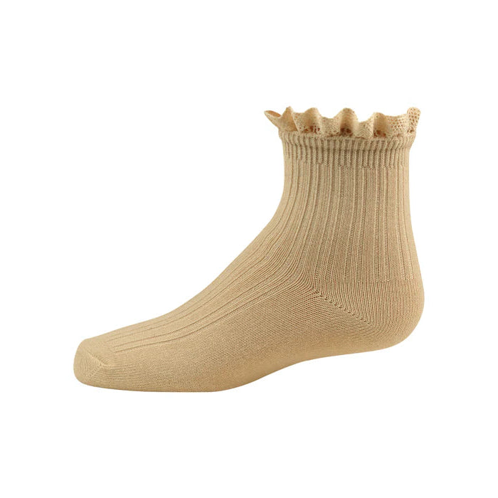 Zubii Lace Trim Textured Ankle Sock 1026