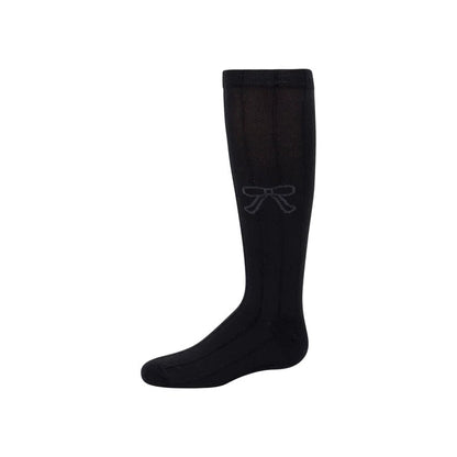 Zubii  Embroidered Bow Knee Sock
