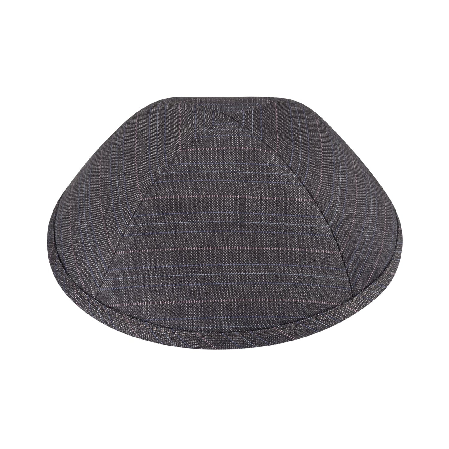 iKippah Striped Gray Suiting Yarmulke 4 Panel