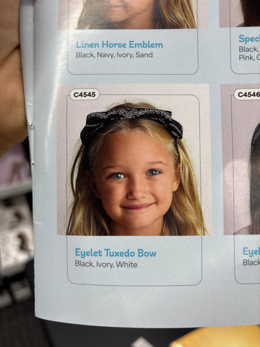 Eyelet Tuxedo Bow Headband