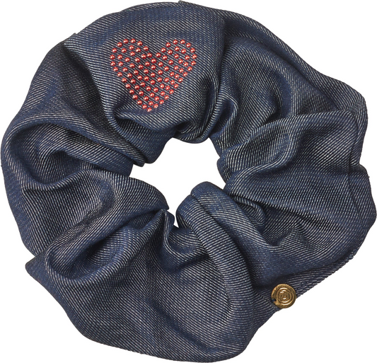 Cherie Denim Studded Oversized Scrunchy