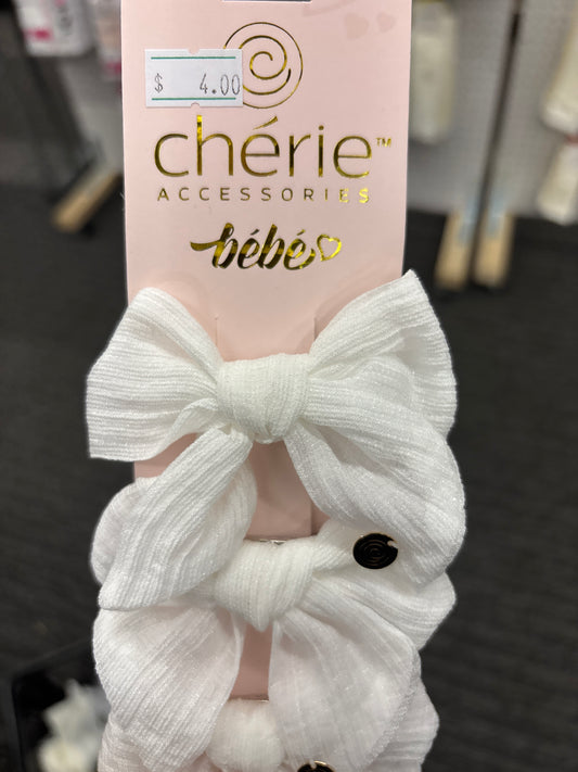 Cherie Shimmer chiffon bow