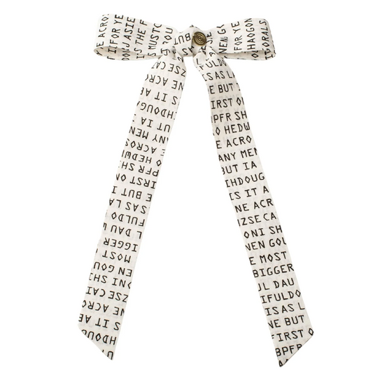 Cherie Newspaper/Alpha Print Large Bow