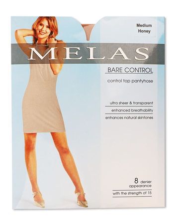 Melas Women's Ultra-Sheer 8 Denier Bare Control Top Pantyhose as-614