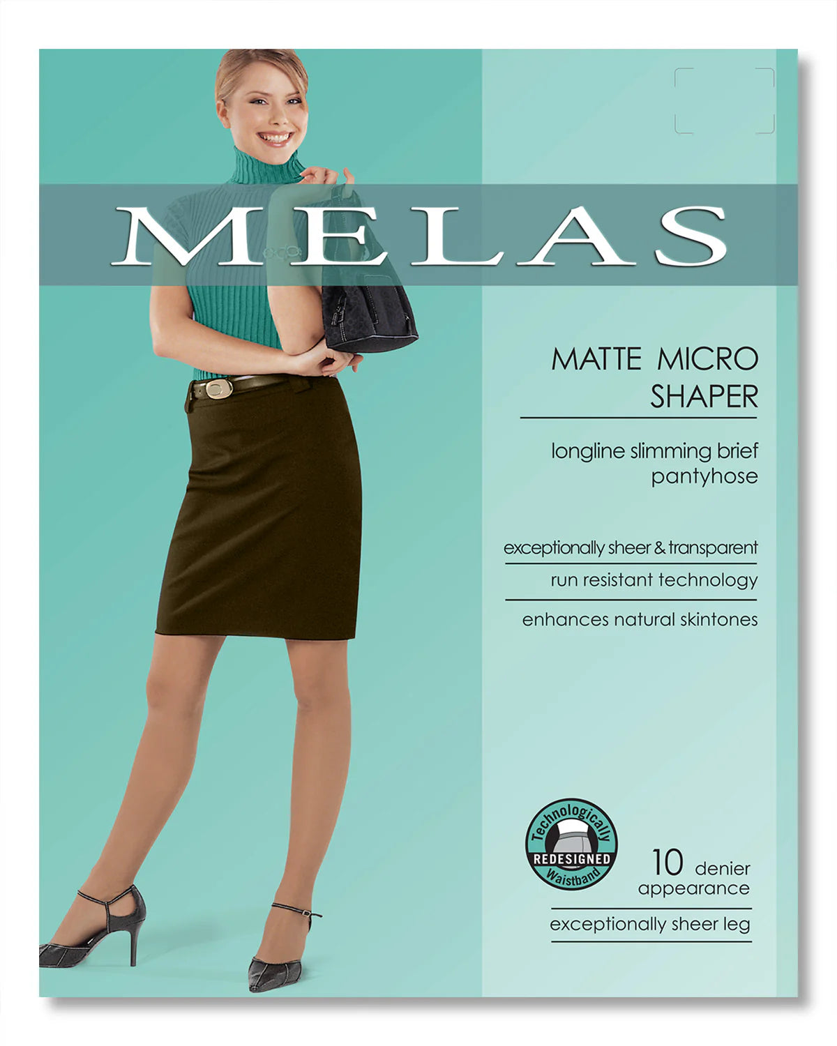 Melas Women's Matte Micro Super Sheer 10 Denier Control Shaper as-619