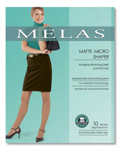 Melas Women's Matte Micro Super Sheer 10 Denier Control Shaper as-619