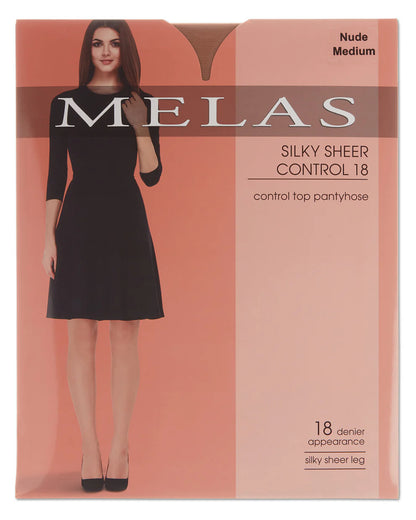Women's Silky-Sheer 18-Denier Control-Top Fashion Pantyhose