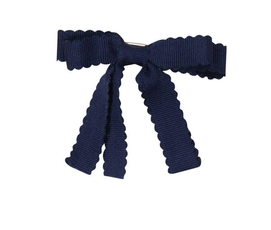 Dacee Ivory Scalloped Grosgrain Bow Small Clip $9