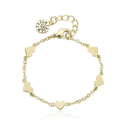 14k Gold-Plated Heart Station Bracelet