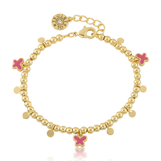 Bead & Disc Dangles Butterflies Bracelet