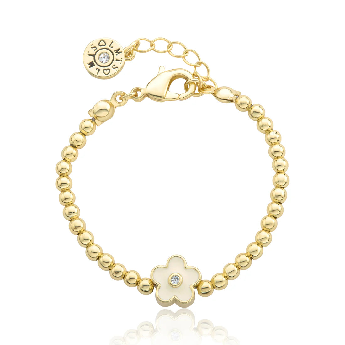 Bead & Enamel Flower Wire Bracelet
