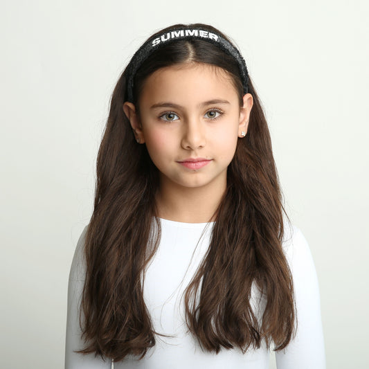 Dacee Black Wash Denim Summer Headband