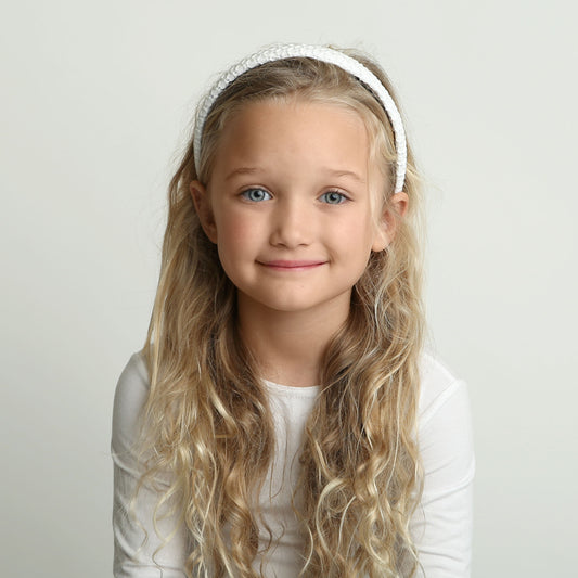 Dacee Ivory Padded Holes Fabric Headband