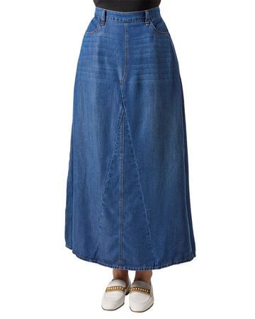 Pre Order! Memoi Womens Panel Denim Skirt