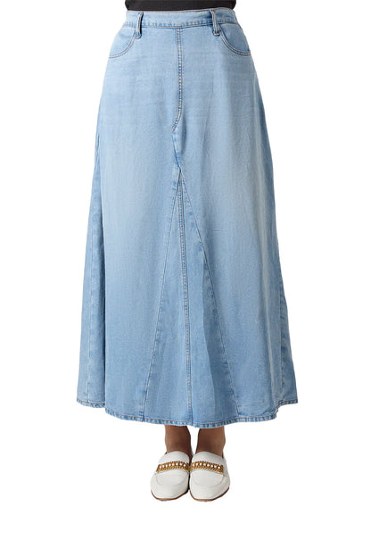 Pre Order! Memoi Womens Panel Denim Skirt