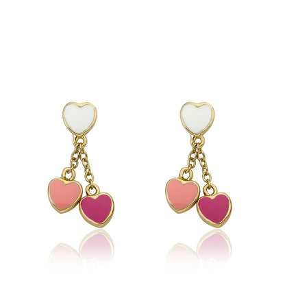 Enamel Heart Dangle Earring