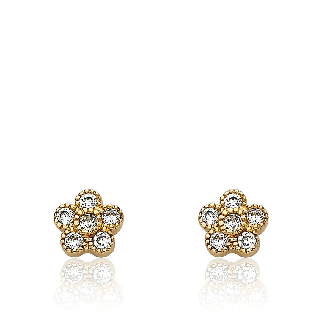 CZ Flower Stud Earring