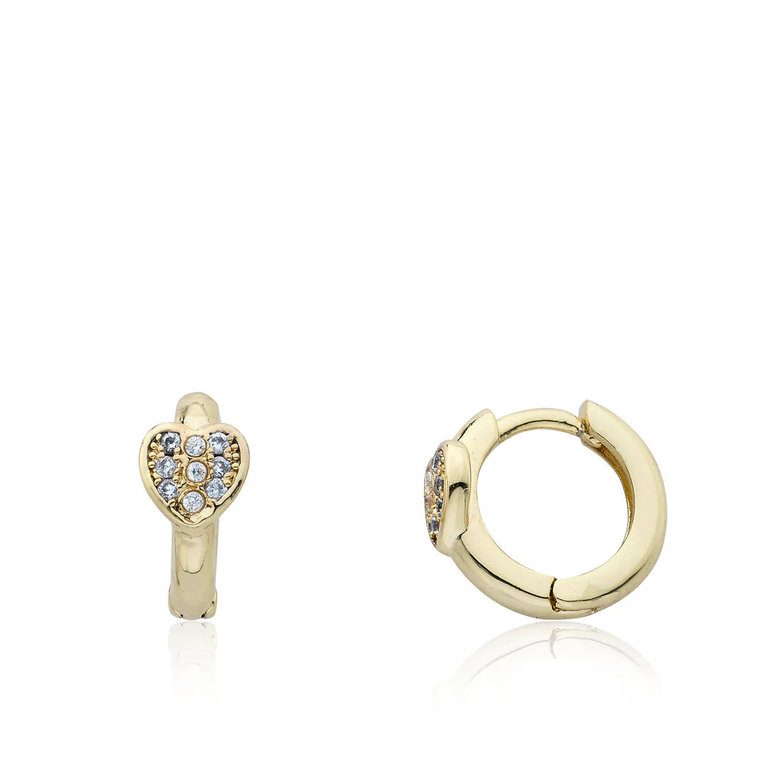 CZ Heart Baby Earring Huggy