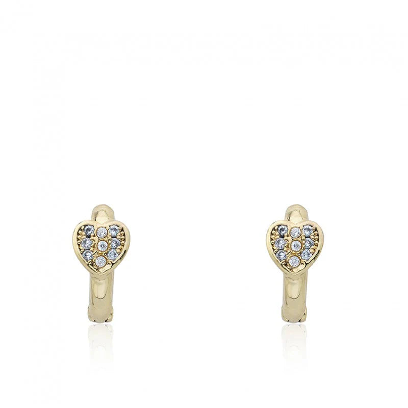 CZ Heart Baby Earring Huggy