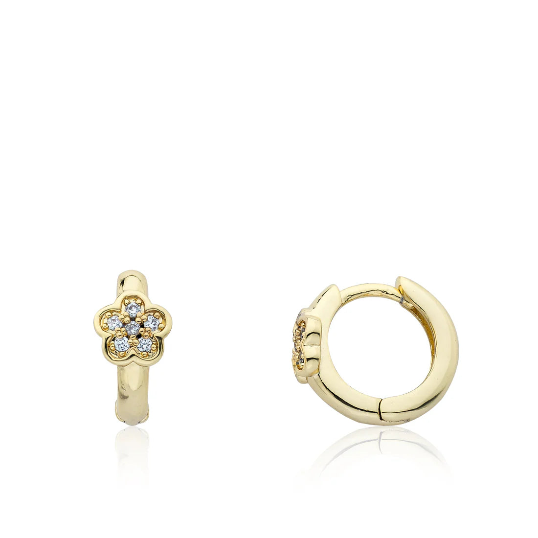 CZ Flower Baby Earring Huggy