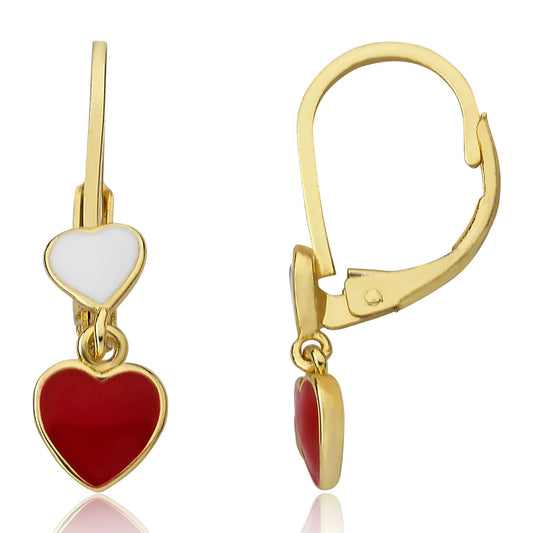 Enamel Hearts Dangle Earring