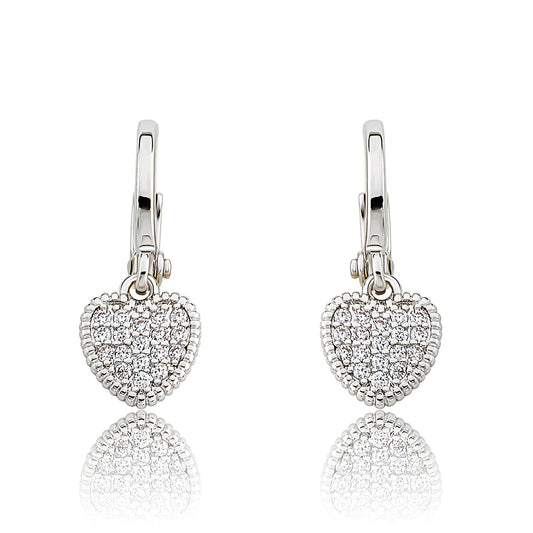 Micro Pave Heart Earring