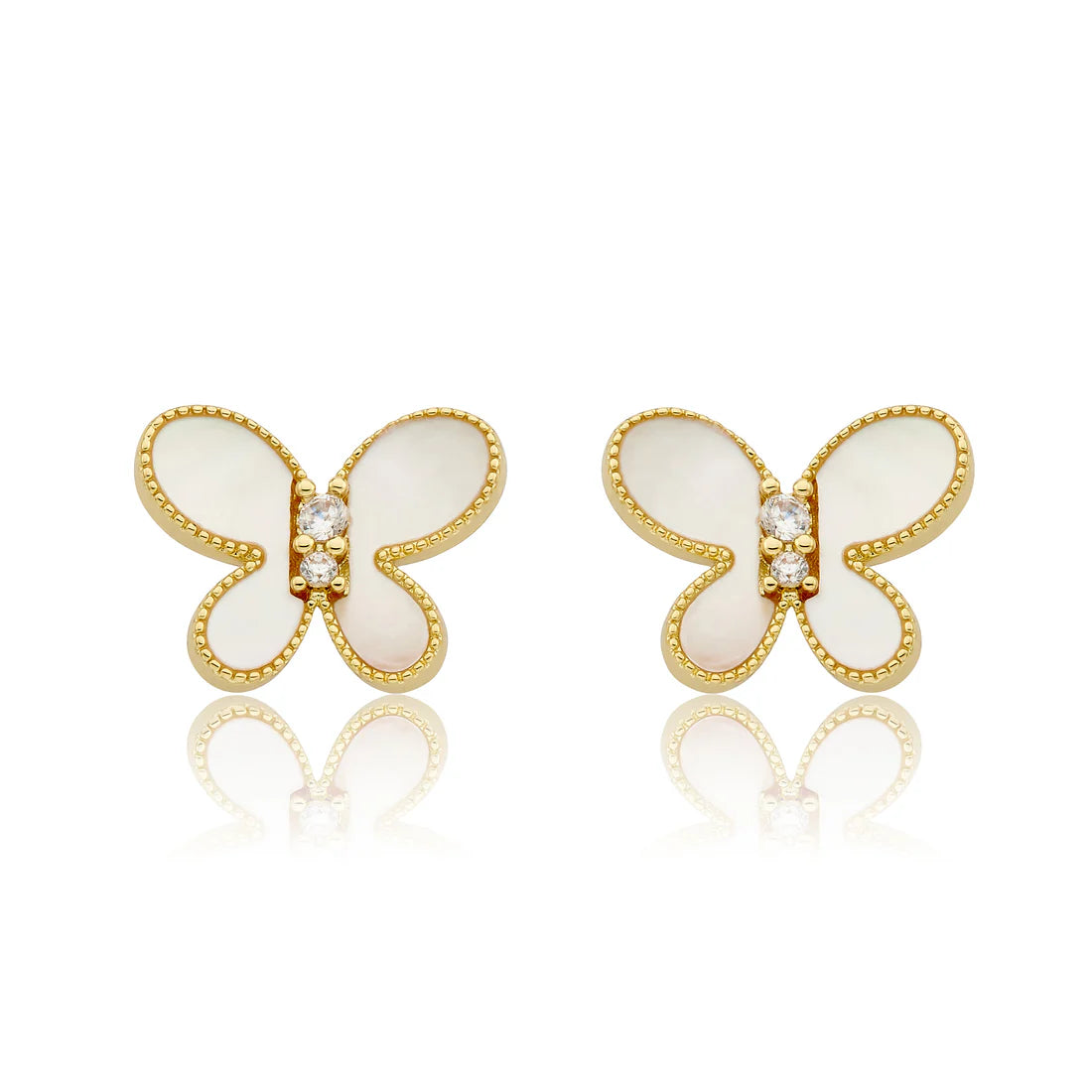 Mother Of Pearl Butterfly Stud
