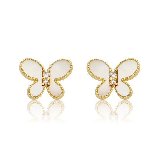 Mother Of Pearl Butterfly Stud