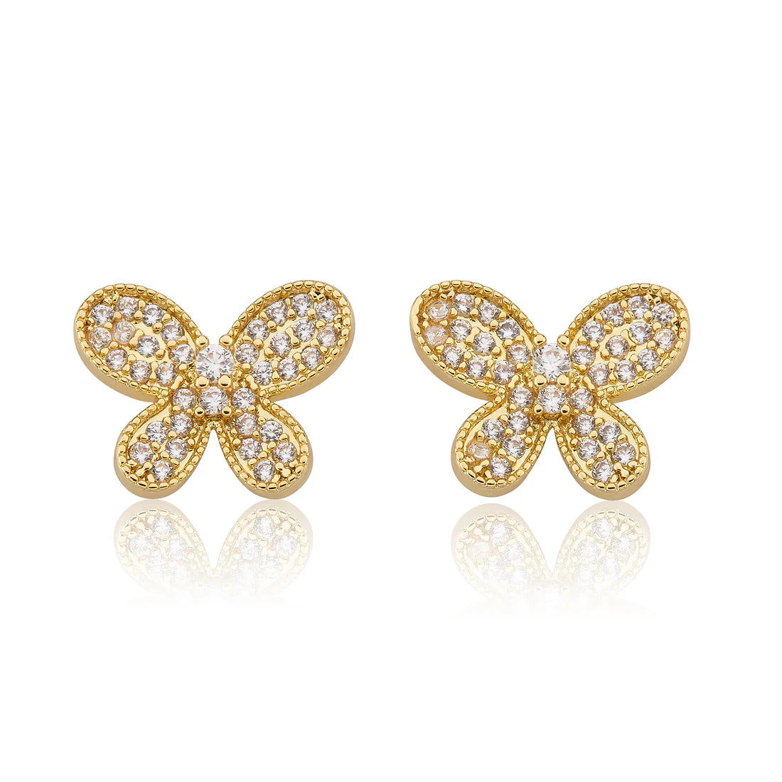 Pave Butterfly Stud Earring