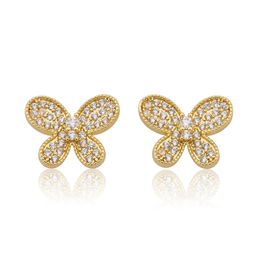 Pave Butterfly Stud Earring
