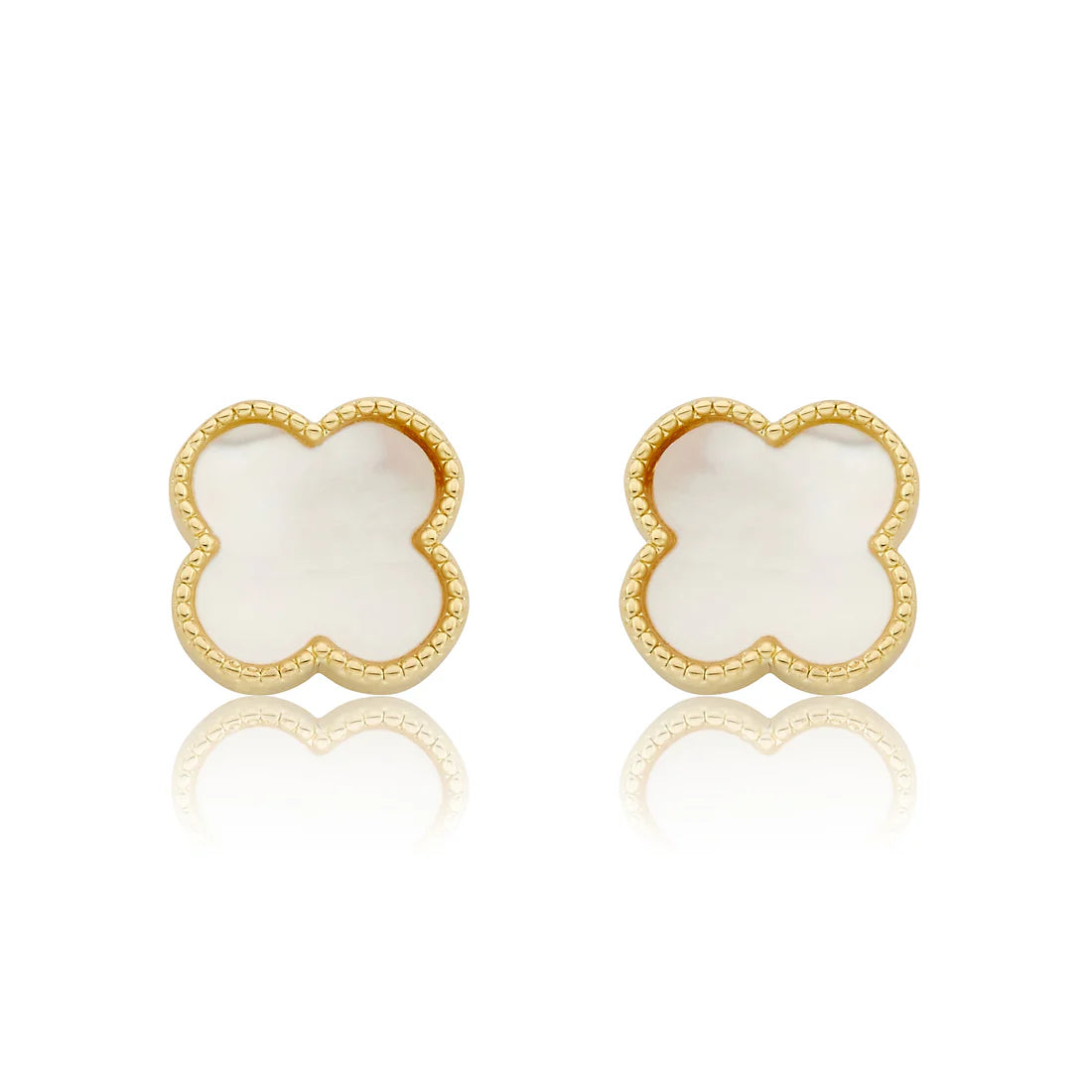 Mother Of Pearl Clover Stud Earring