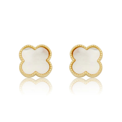 Mother Of Pearl Clover Stud Earring