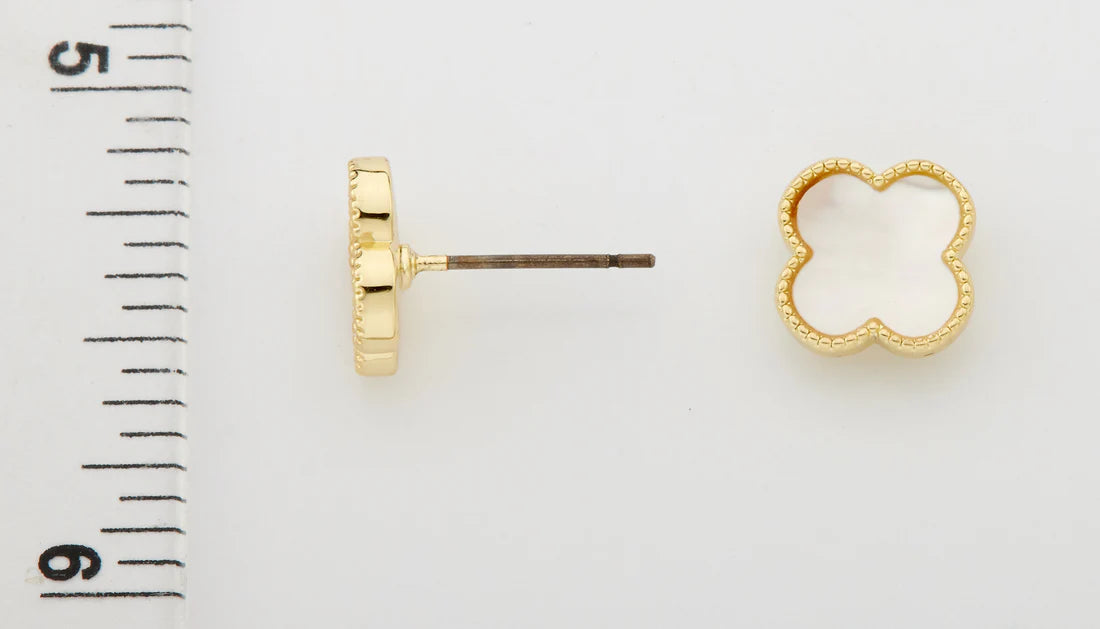 Mother Of Pearl Clover Stud Earring