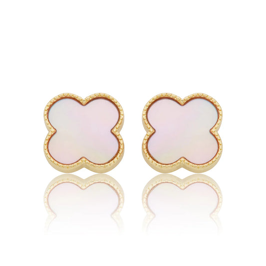 Mother Of Pearl Large Clover Stud Earring
