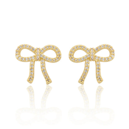 CZ Bow Stud Earring