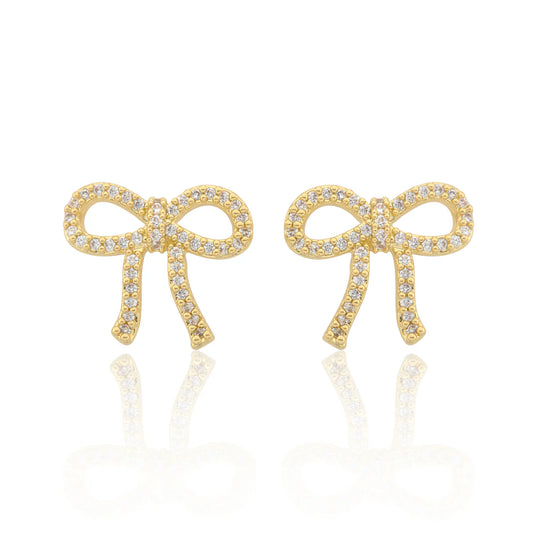 CZ Bow Stud Earring